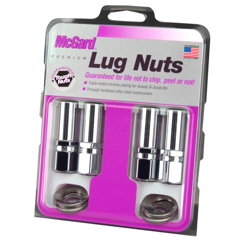 McGard Hex Lug Nut (Drag Racing X-Long Shank) 1/2-20 / 13/16 Hex / 2.475in. Length (4-Pack) - Chrome 63004 63004 Photo - in package