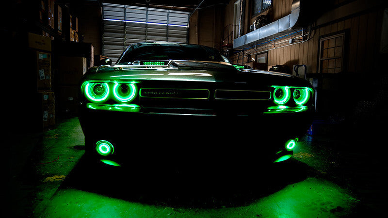 ORACLE Lighting Oracle 15-21 Dodge Challenger Waterproof LED Fog Light Halo Kit - ColorSHIFT 1236-333 1236-333 Photo - lifestyle view