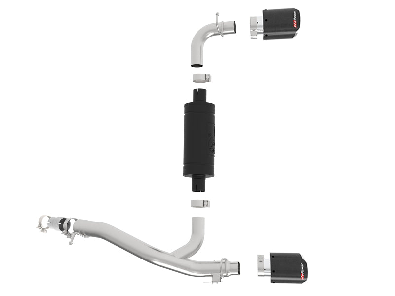 aFe Takeda 3in 304 SS Axle-Back Exhaust System w/ Carbon Fiber Tips 16-18 Ford Focus RS I4-2.3L (t) 49-33104-C 49-33104-C Photo - Unmounted