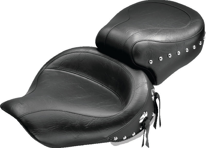 Mustang Motorcycle Mustang 91-05 Harley Dyna Wide Touring 1PC Seat w/Studs - Black 75405 75405 Photo - Primary