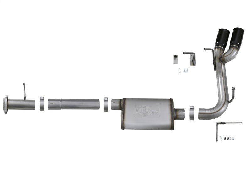 aFe Rebel Series 3in Stainless Steel Cat-Back Exhaust System w/Black Tip: 49-44061-B Photo - Unmounted
