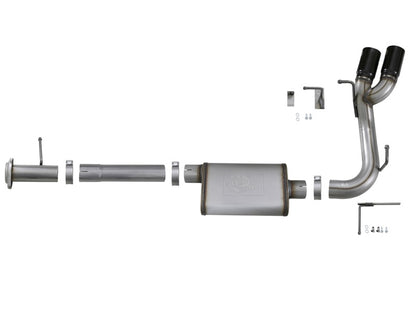 aFe Rebel Series 3in Stainless Steel Cat-Back Exhaust System w/Black Tip: 49-44061-B Photo - Unmounted