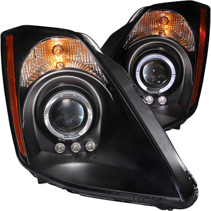 ANZO 2003-2005 Nissan 350Z Projector Headlights w/ Halo Black 121444 121444 Photo - Primary