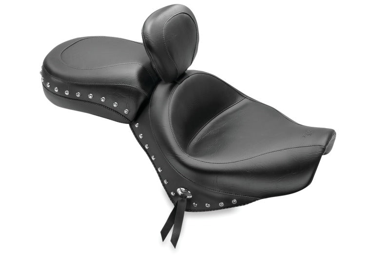 Mustang Motorcycle Mustang 07-15 Honda VT750C2 Spirit,10-20 Phantom Wide Tour 2PC Seat w/Dr Backrest Studs - Black 79470 79470 Photo - Primary
