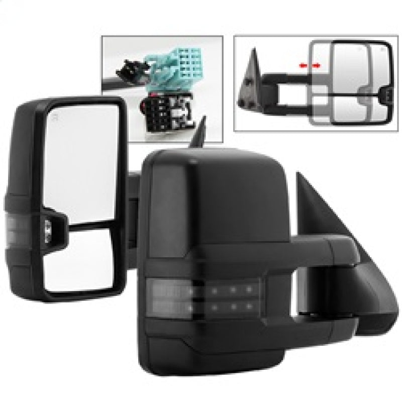 SPYDER xTune Chevy Silverado 03-06 G2 Heated Smoke LED Signal Telescoping Mirrors MIR-CS03S-G2-PWH-SM-SET 9936715 9936715 Photo - Primary