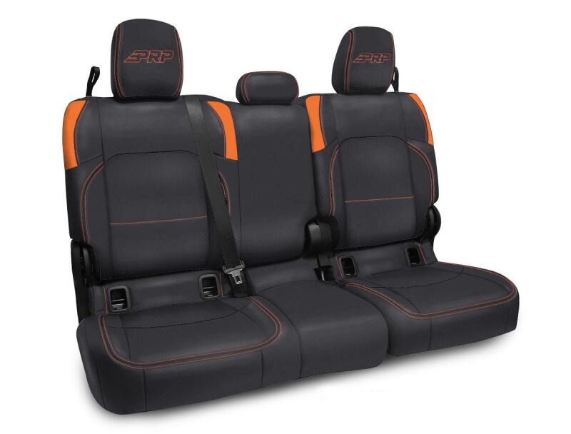 PRP Seats PRP Jeep Wrangler JT Rear Bench Covers - with no Armrest - Black/Orange B055-07 B055-07 Photo - Primary