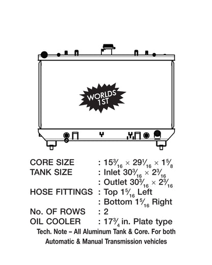 CSF 2010-12 Chev Camaro V8 (Auto & Manual Trans) 7003 Technical Drawing