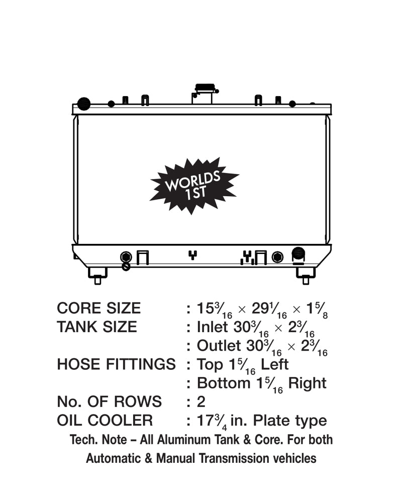 CSF 2010-12 Chev Camaro V8 (Auto & Manual Trans) 7003 Technical Drawing
