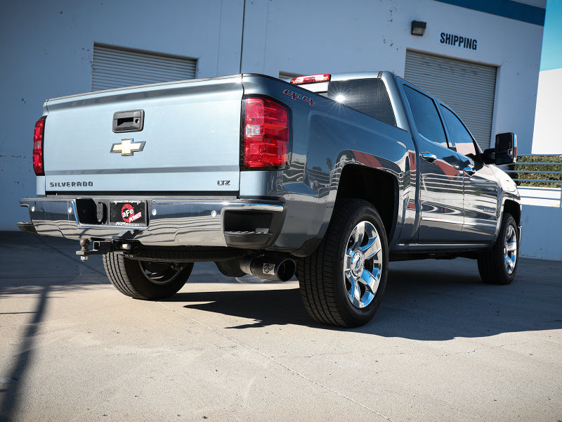 aFe Apollo GT Series 4in 409SS Cat Back Exh System w/Blk Tip 14-18 GM Silverado/Sierra 1500 V8-6.2L 49-44116-B 49-44116-B Photo - Mounted