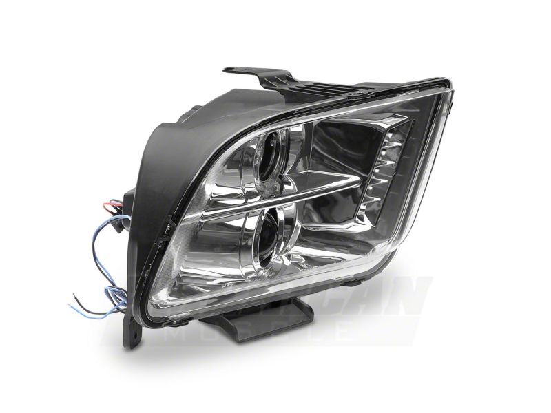 Raxiom 05-09 Ford Mustang Excluding GT500 LED Halo Projector Headlights- Chrome Housing (Clear Lens) 49006 49006 Photo - Close Up