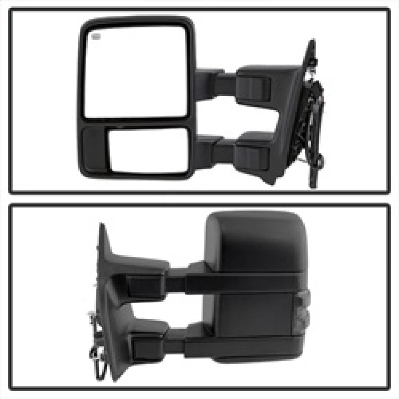 SPYDER xTune Ford SuperDuty 08-15 Extendable Heated Mirrors w/ LED Signal Smoke MIR-FDSD08S-PW-SM-SET 9935831 9935831 Photo - Unmounted