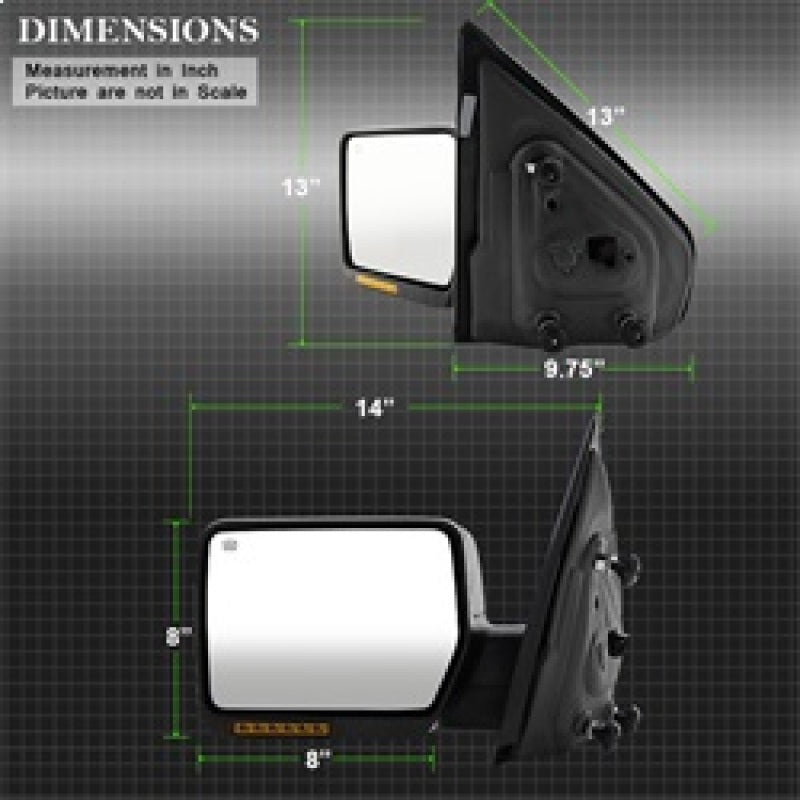 SPYDER Xtune Ford F150 04-06 Power Heated Amber LED Signal OE Mirror Left MIR-03348AEBH-P-L 9935312 9935312 Photo - Unmounted