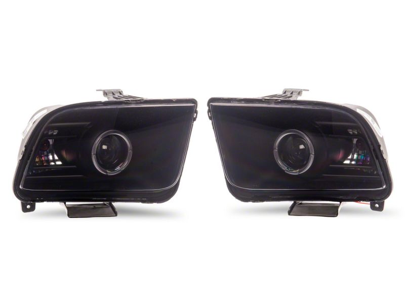 Raxiom 05-09 Ford Mustang w/ Factory Halogen LED Halo Headlights- Blk Housing (Smoked Lens) 49115 49115 Photo - Close Up
