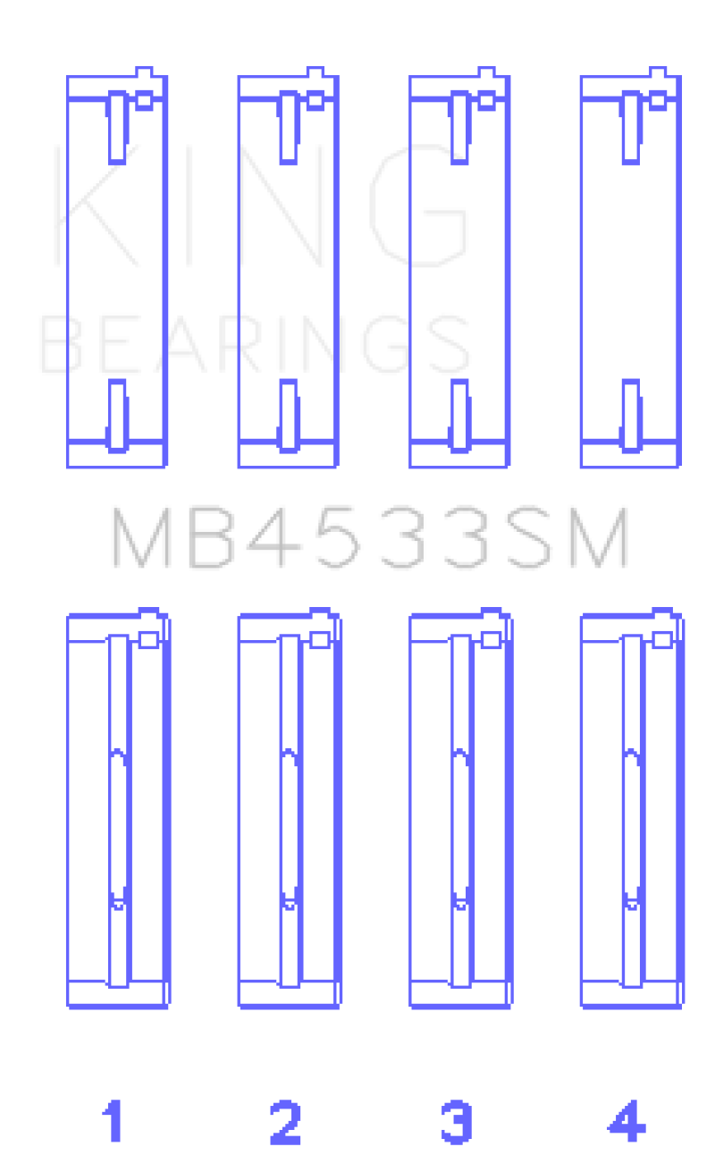 King Engine Bearings King Audi 2.1L/2.2L 10V/20V 5cyl Turbo (Size 0.50 Oversized) Main Bearing Set MB4533SM0.5 MB4533SM0.5 Photo - Primary