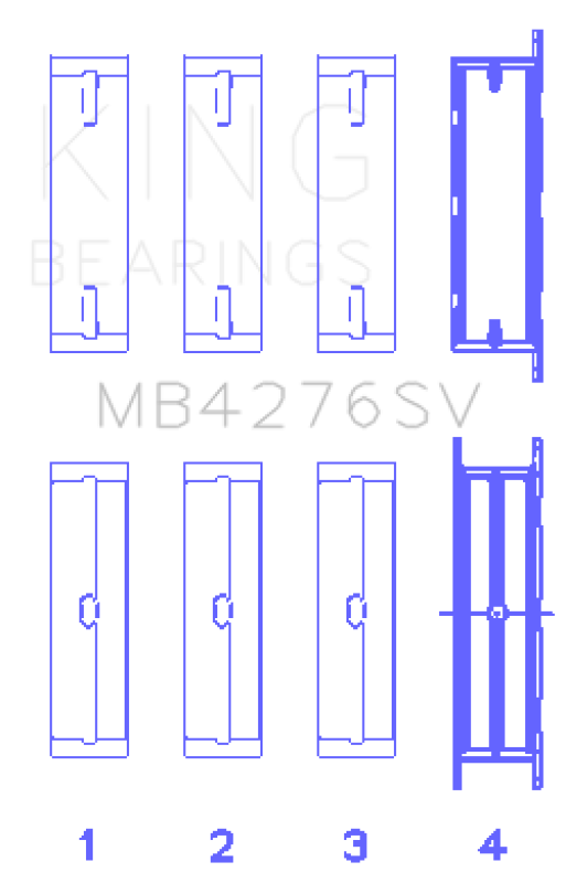 King Engine Bearings King Ford 276DT/D17TED4/AJD 2.7L V6 (Size +0.10) Main Bearing Set MB4276SV010 MB4276SV010 Photo - Primary