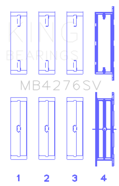 King Engine Bearings King Ford 276DT/D17TED4/AJD 2.7L V6 (Size +0.10) Main Bearing Set MB4276SV010 MB4276SV010 Photo - Primary