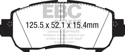 EBC 18+ Nissan Kicks 1.6L Ultimax Front Brake Pads UD2038 UD2038 Photo - Primary