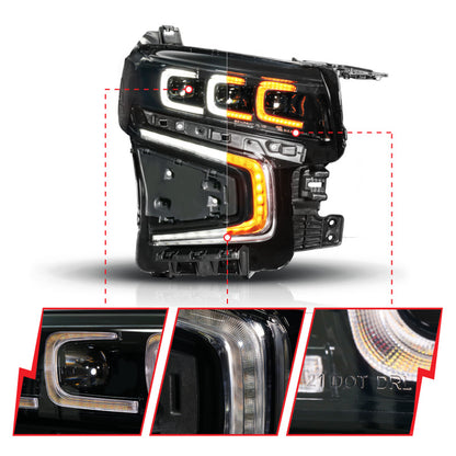 ANZO 21-23 Chevy Tahoe/Suburban LED Light Bar Style Headlights Black w/ Squential DRL (Right Side) 111636X-R 111636X-R User 1