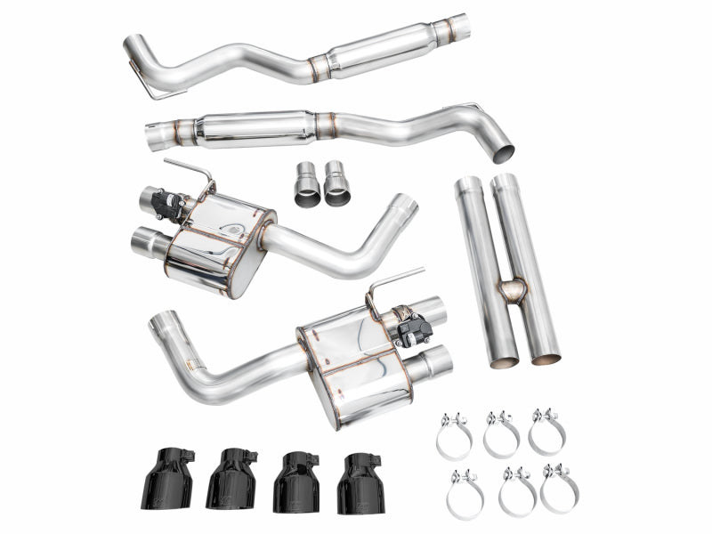 AWE Tuning AWE 2024 Ford Mustang GT Fastback S650 RWD SwitchPath Catback Exhaust w/ Quad Diamond Black Tips 3025-43650 3025-43650 Photo - out of package