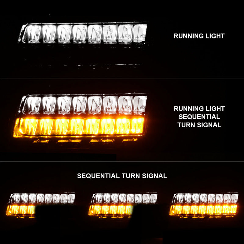 ANZO 2018-2021 Jeep Wrangler LED Side Markers Chrome Housing Smoke Lens w/ Seq. Signal Sport Bulb 511085 511085 Photo - Unmounted