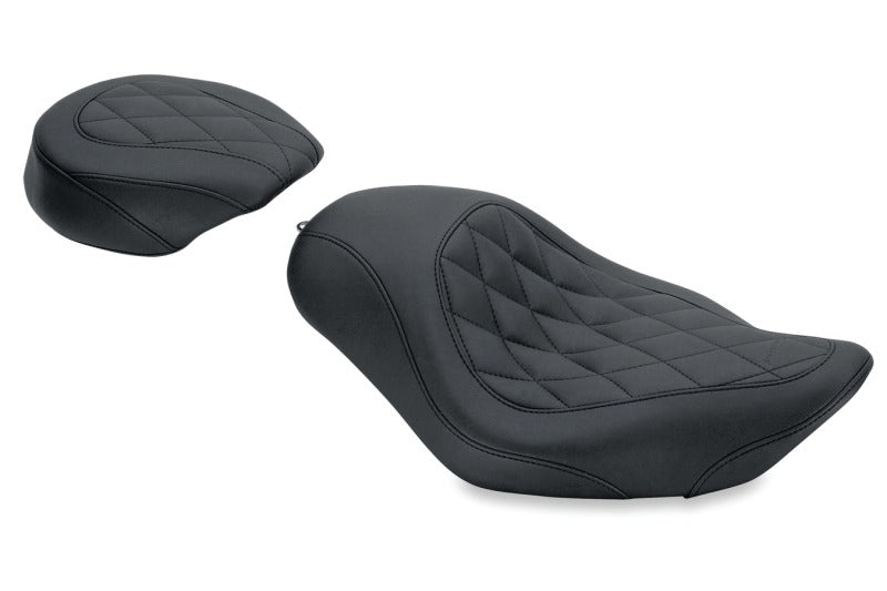 Mustang Motorcycle Mustang 04-21 Harley Sportster Wide Tripper Solo Seat Diamond Stitch - Black 76728 76728 Photo - Primary