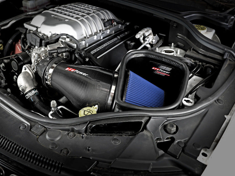 aFe Track Series Carbon Fiber Pro 5R AIS - 2018 Jeep Grand Cherokee Trackhawk (WK2) V8-6.2L(SC) 57-10002R 57-10002R Photo - Mounted