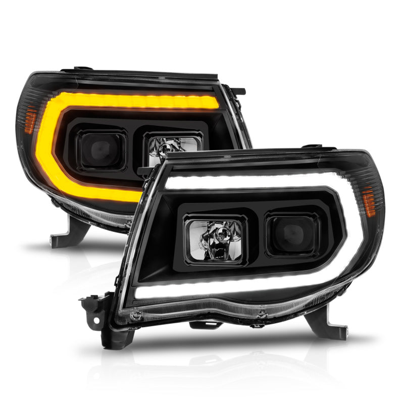 ANZO 05-11 Toyota Tacoma Projector Headlights w/Light Bar Switchback Black Housing 111564 111564 Photo - Unmounted