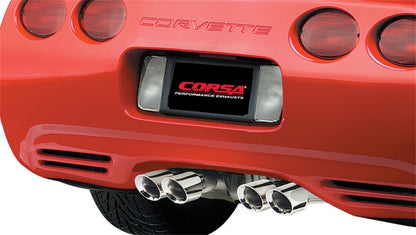 Corsa Performance 97-04 Chevrolet Corvette C5 Z06 5.7L V8 Polished Xtreme Cat-Back + XO 14114 Photo - Mounted