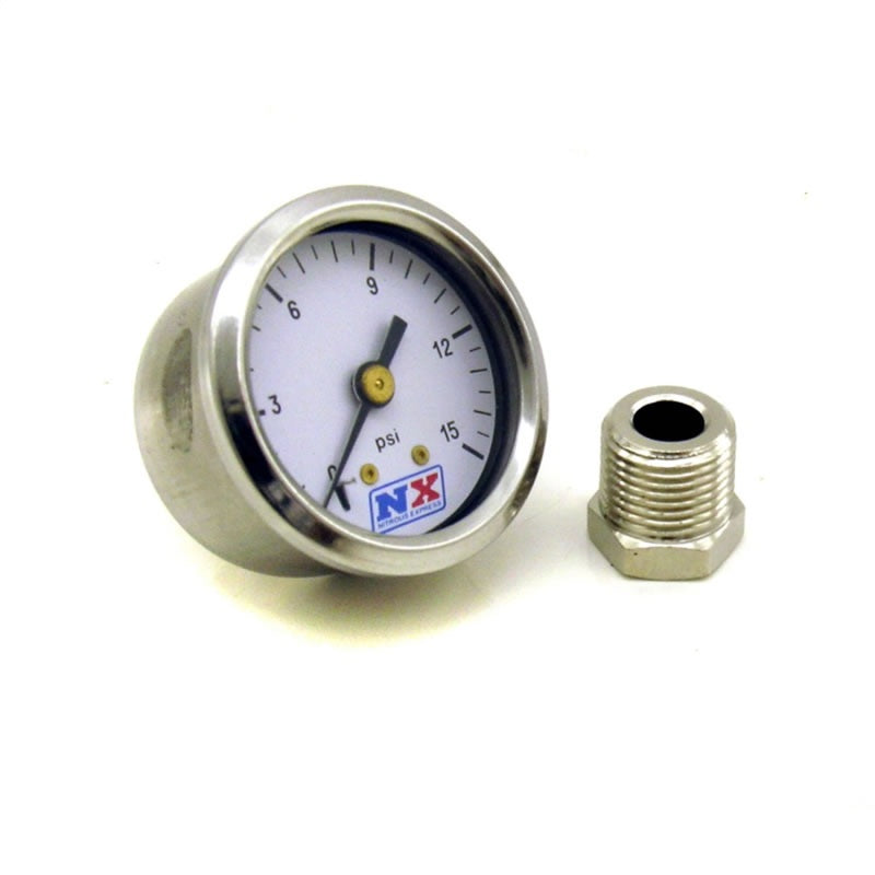 Nitrous Express Pressure Gauge (0-15 PSI W/ Adaptor) 15511 Photo - Primary