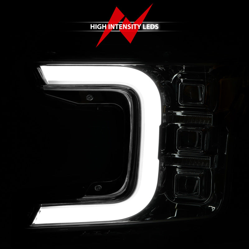 Anzo 18-20 Ford F-150 Full Led Projector Light Bar Style Headlights - Chrome Amber 111521 111521 Photo - Unmounted