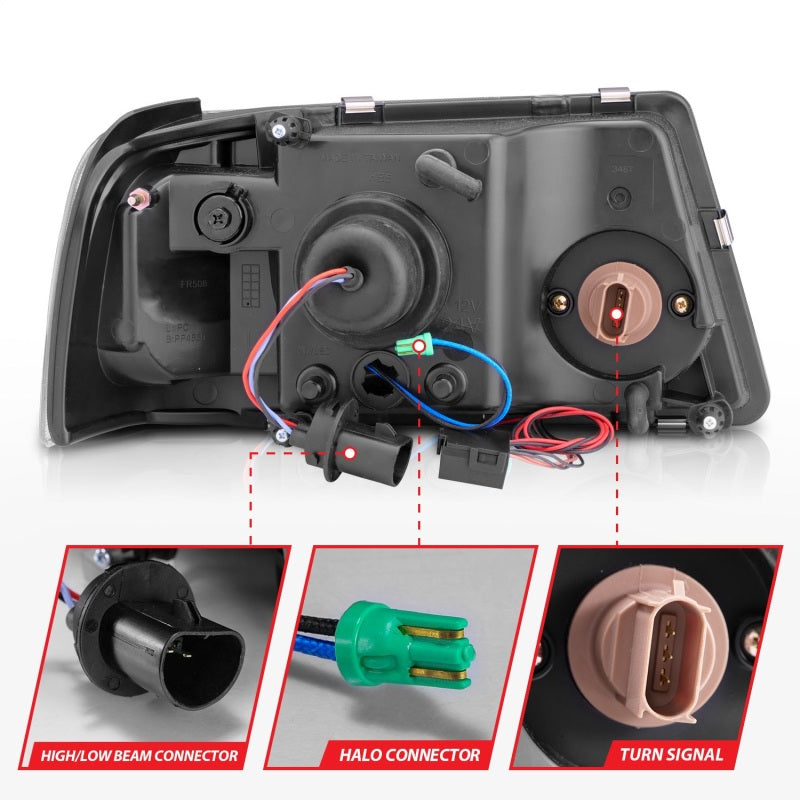 Anzo 2001-2011 Ford Ranger Projector Headlights w/ Halo Black (CCFL) 1 pc 111152 Photo - Unmounted