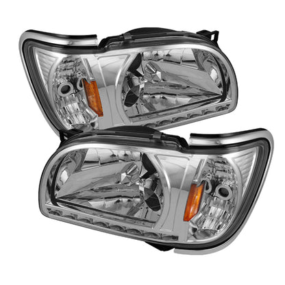 SPYDER Xtune Toyota Tacoma 01-04 1 Piece w/ Chrome Trim Corner Crystal Headlights HD-ON-TT01-1PC-LED-CC-C 5056368 5056368 Photo - Primary