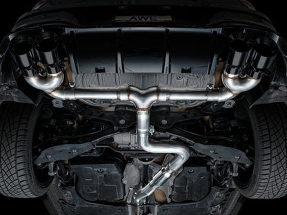 AWE Tuning AWE MK8 Volkswagen Golf R 3in Track Edition Quad Exhaust - Diamond Black Tips 3020-43658 3020-43658 Photo - Mounted