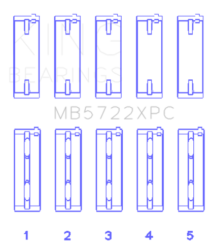King Engine Bearings King Mitsubishi 4B11T EVO X 2007+ (Size .026) Coated Performance Main Bearing Set MB5722XPC.026 MB5722XPC.026 Photo - Primary