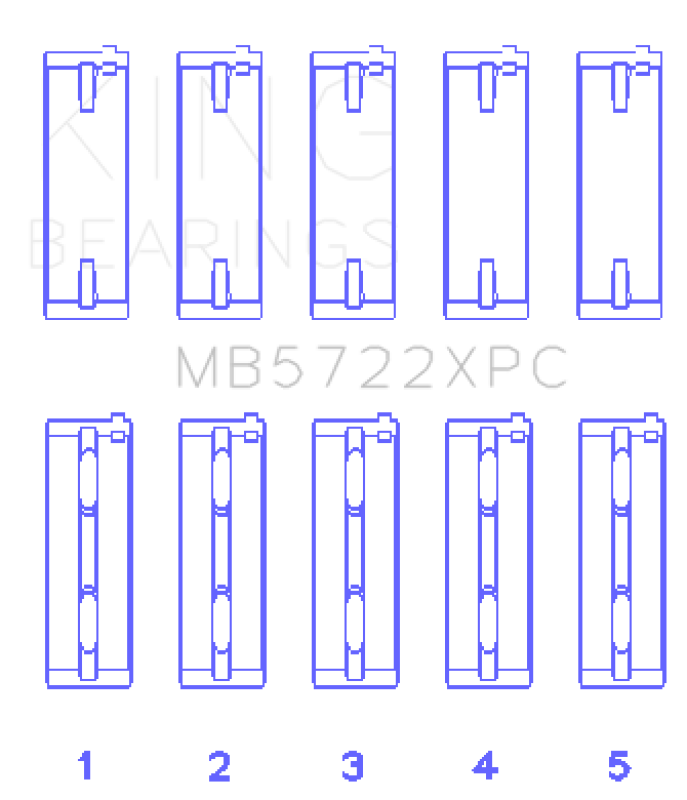 King Engine Bearings King Mitsubishi 4B11T EVO X 2007+ (Size 0.25) Coated Performance Main Bearing Set MB5722XPC0.25 MB5722XPC0.25 Photo - Primary