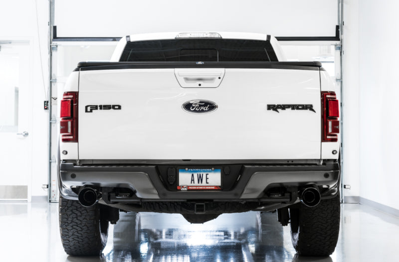 AWE Tuning 2017+ Ford Raptor 0 FG Performance Exhaust System - w/ Diamond Black Tips 3015-33106 3015-33106 Photo - Mounted