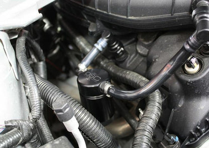J&L 11-17 Ford Mustang V6 Passenger Side Oil Separator 3.0 - Black Anodized 3014P-B 3014P-B Photo - Primary
