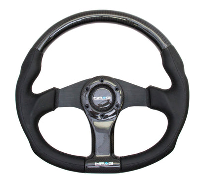 NRG Carbon Fiber Steering Wheel 350mm Black Oval Shape ST-013CFBK Photo - Primary