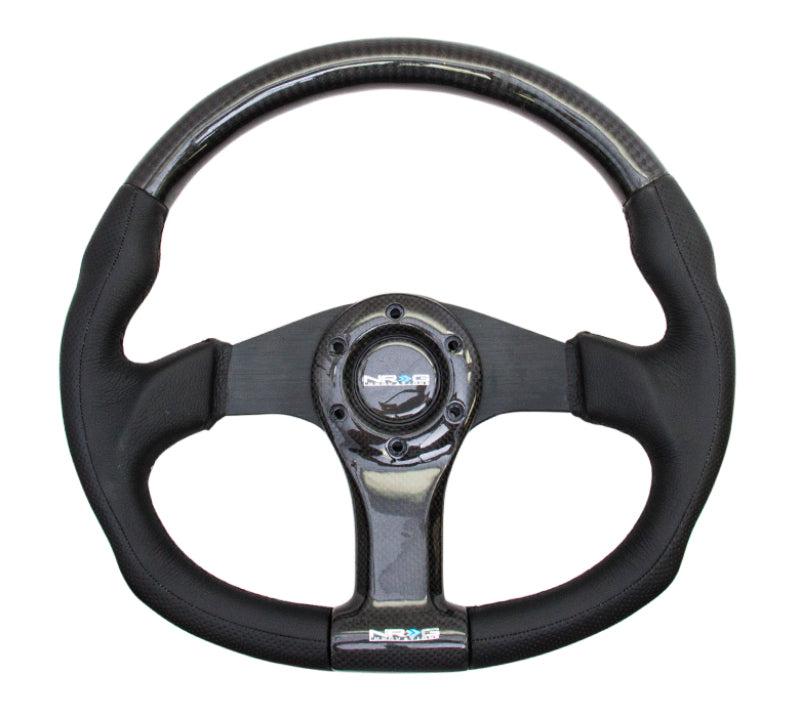 NRG Carbon Fiber Steering Wheel 350mm Black Oval Shape ST-013CFBK Photo - Primary