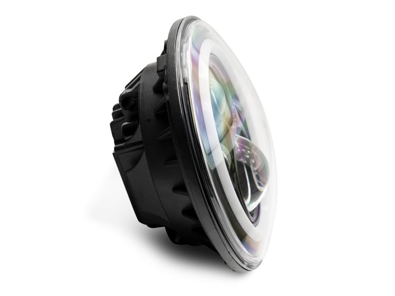 Raxiom 97-18 Jeep Wrangler TJ/JK Axial 7-Inch LED Headlights w/RGB Halo- Blk Hsng (Clear Lens) J142665 J142665 Photo - Close Up