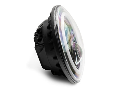 Raxiom 97-18 Jeep Wrangler TJ/JK Axial 7-Inch LED Headlights w/RGB Halo- Blk Hsng (Clear Lens) J142665 J142665 Photo - Close Up