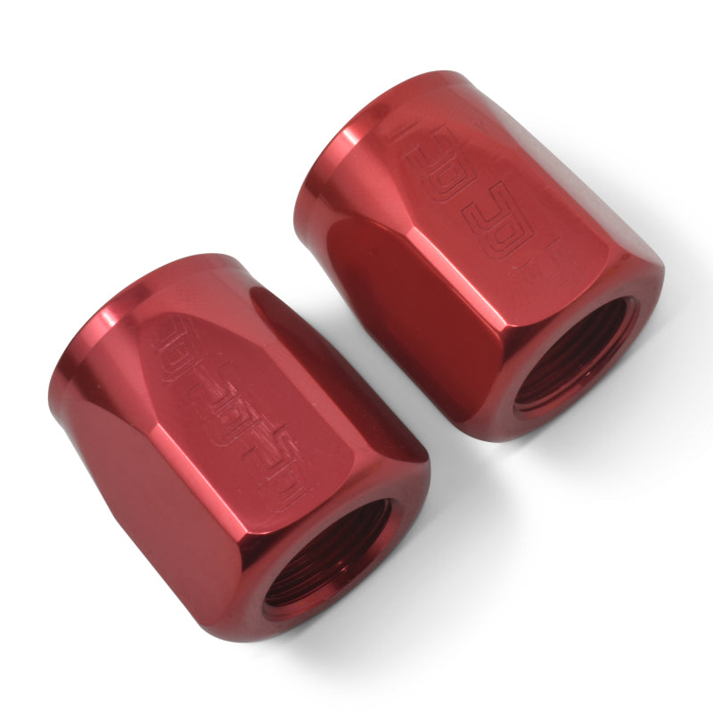 Russell Performance 2-Piece -6 AN Full Flow Swivel Hose End Sockets (Qty 2) - Polished and Red 615520 615520 Photo - out of package