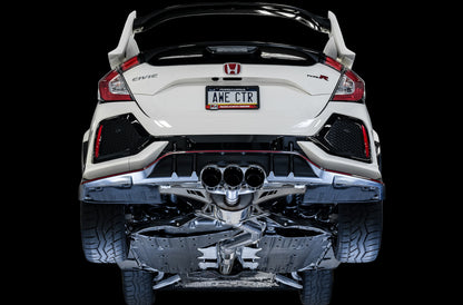 AWE Tuning 2017+ Honda Civic Type R Touring Edition Exhaust w/Front & Mid Pipe - Diamond Blk Tips 3015-43000 3015-43000 Photo - Mounted