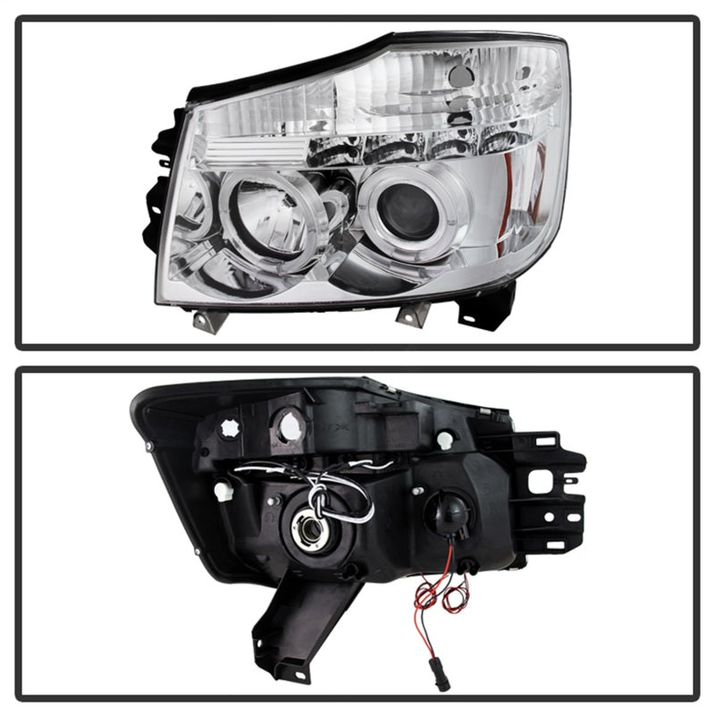 Spyder Nissan Titan 04-14/Armada 04-07 Projector Headlights LED Halo LED Chrm PRO-YD-NTI04-HL-C 5011589 5011589 Photo - Unmounted