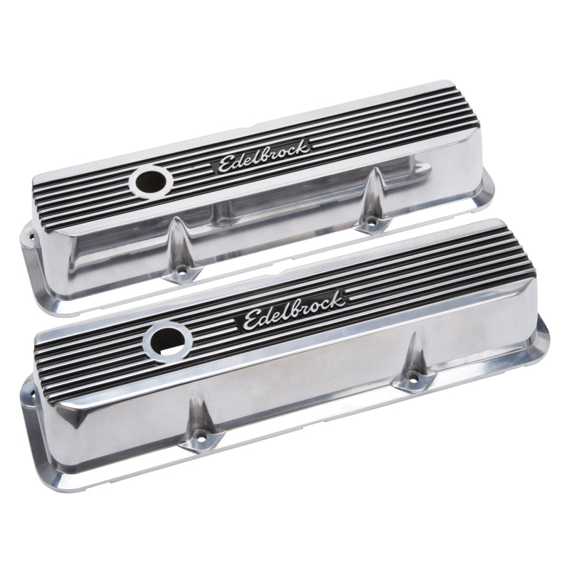 Edelbrock Valve Covers, Elite II, Ford FE, 1958-76, Polished 4277 Photo - out of package