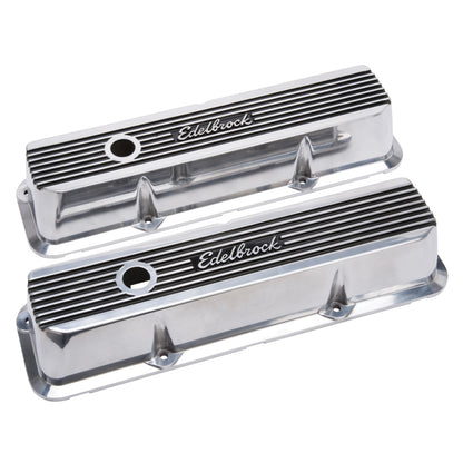 Edelbrock Valve Covers, Elite II, Ford FE, 1958-76, Polished 4277 Photo - out of package