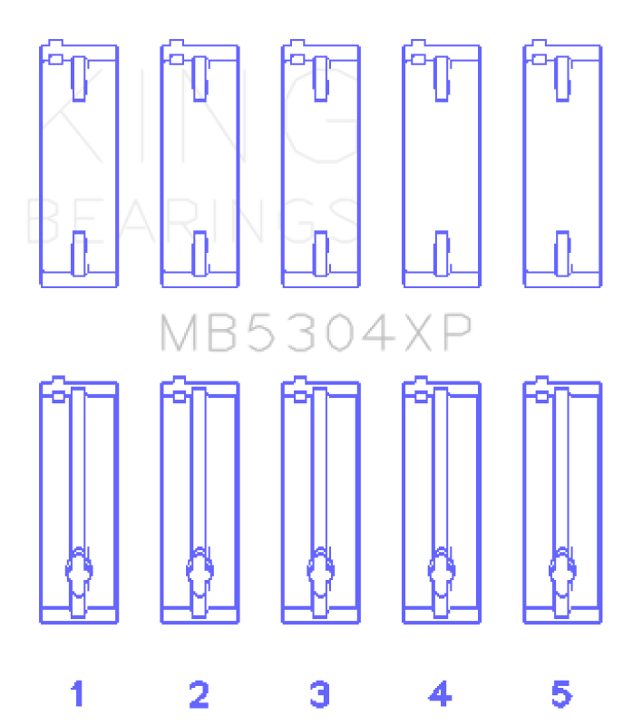 King Engine Bearings King Mazda B6/B6-T/ZM/B3/B5 (Size STDX) Main Bearing Set MB5304XPSTDX MB5304XPSTDX Photo - Primary