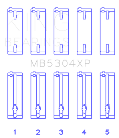 King Engine Bearings King Mazda B6/B6-T/ZM/B3/B5 (Size +.025) Main Bearing Set MB5304XP.026 MB5304XP.026 Photo - Primary