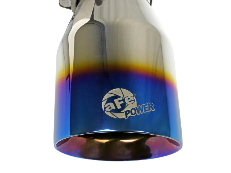aFe Mach Force XP 304 Stainless Steel Clamp-On Exhaust Tip 2.5in Inlet / 4in Outlet - Blue Flame 49T25404-L071 49T25404-L071 Photo - Unmounted