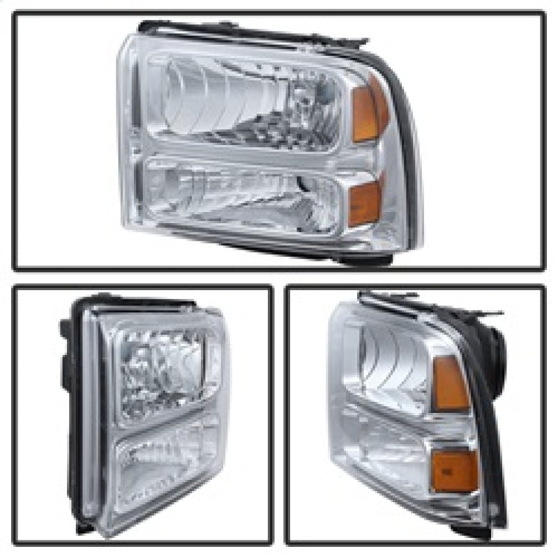 SPYDER Xtune Ford F250/350/450 Super Duty 05-07 Crystal Headlights Chrome HD-JH-FS05-AM-C 9026560 9026560 Photo - Unmounted